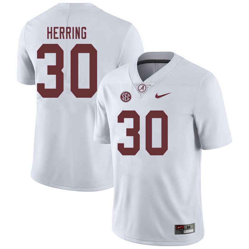 Men #30 Chris Herring Alabama Crimson Tide College Football Jerseys Sale-White